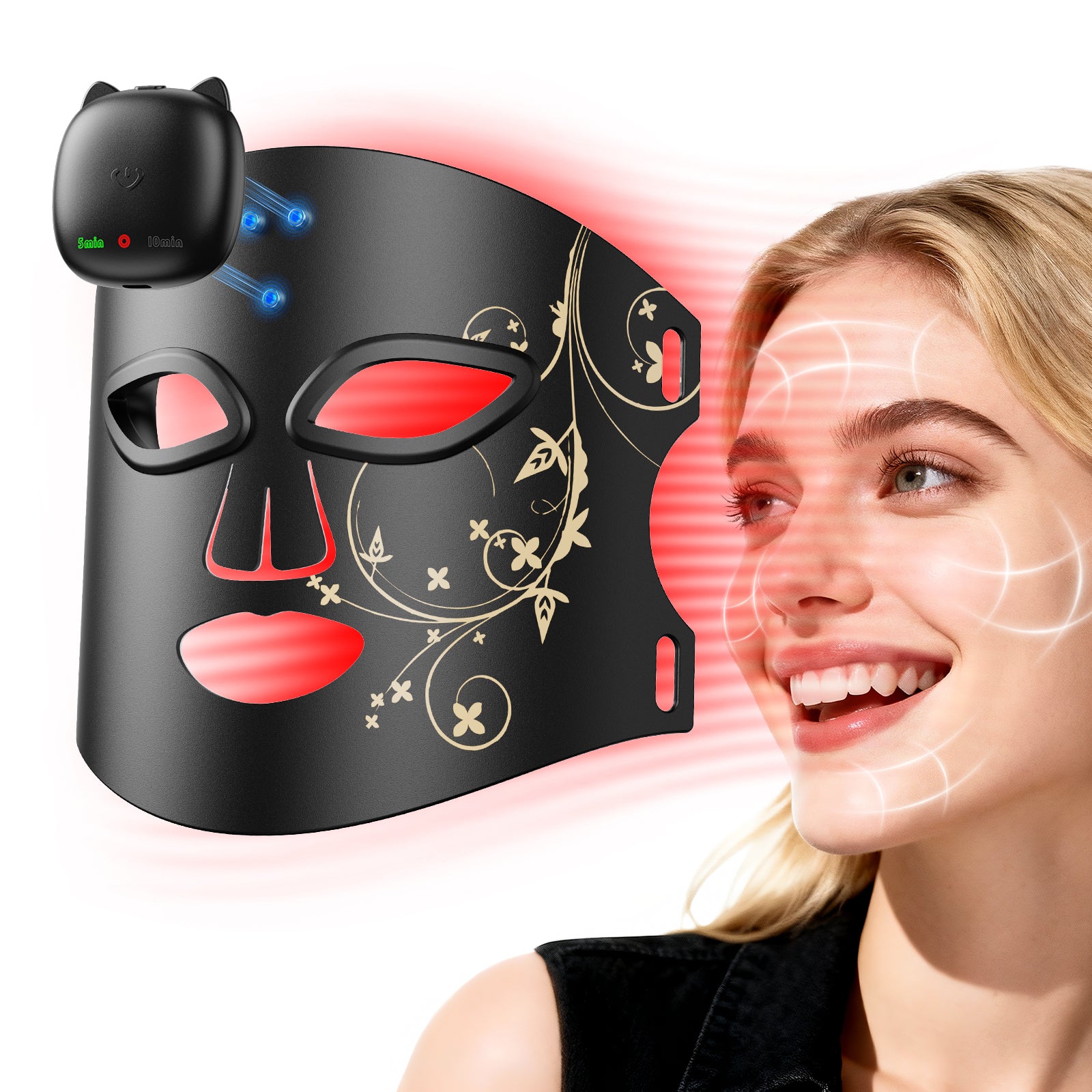 Red Light Therapy Mask for Face – 8 Light Modes with 850nm Near-Infrared, 280 LED Face Mask Light Therapy for Skin Appearance, Fine Lines, Firming Support, FDA Cleared, Cordless Design